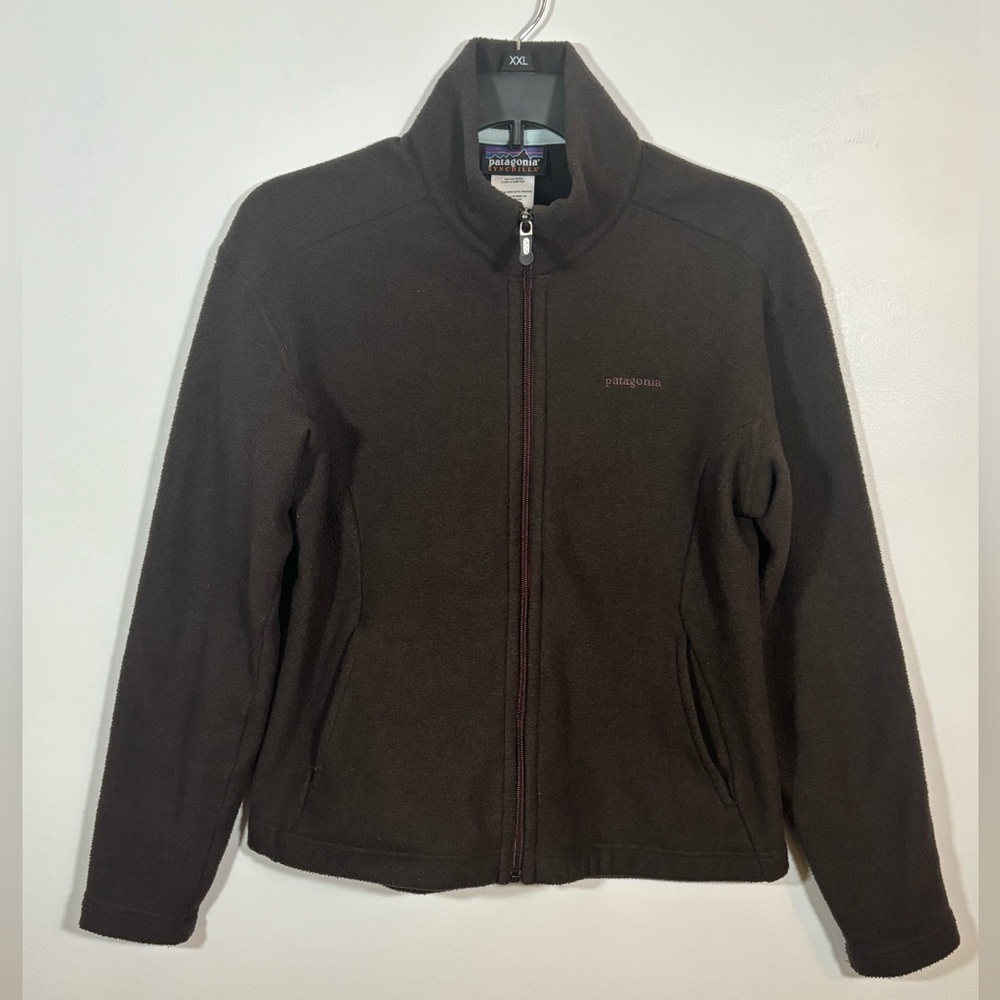 Patagonia Synchilla Women’s Fleece Jacket Brown Full Zip Size Small